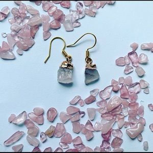 Natural Rose Quartz earrings